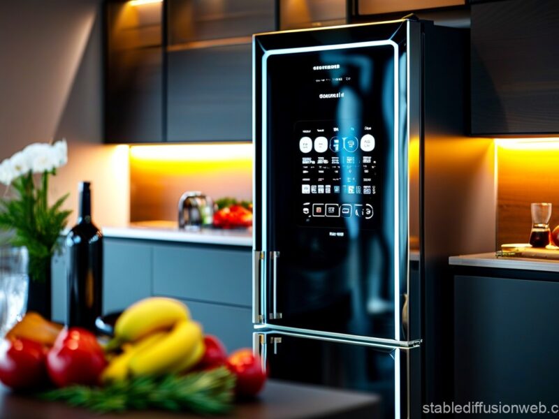 Samsung AI fridge touchscreen displaying a grocery list and Instacart integration