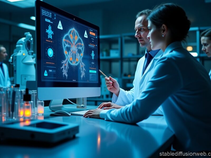 Conceptual image of AI-driven protein engineering for human longevity research