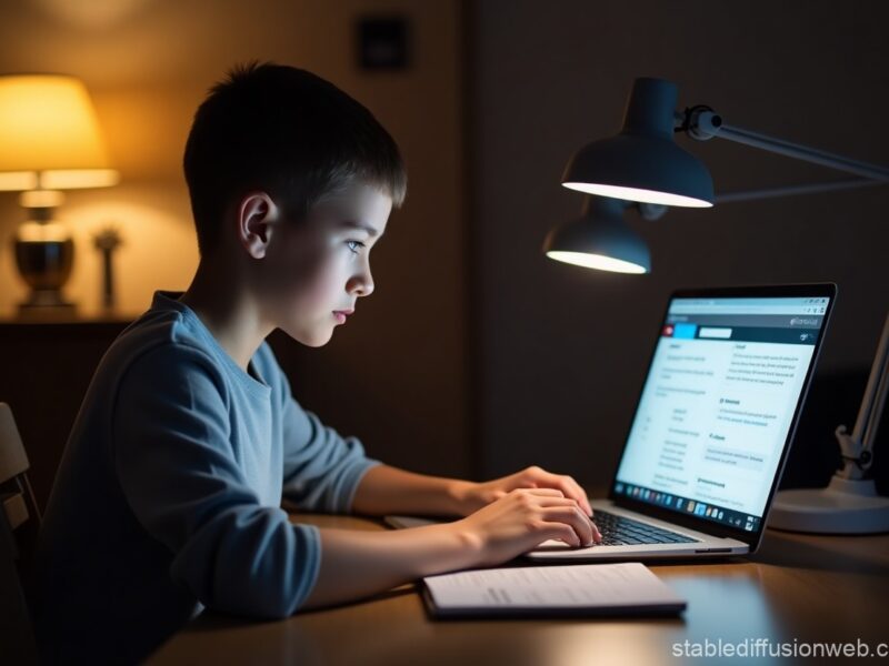 A teenager using a laptop, with the ChatGPT interface visible on the screen, symbolizing AI use in education