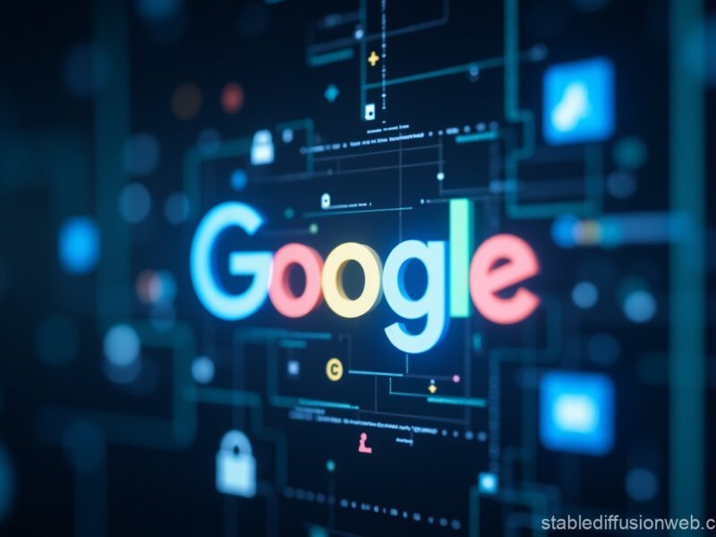 Google logo with AI and machine learning icons representing user age estimation technology