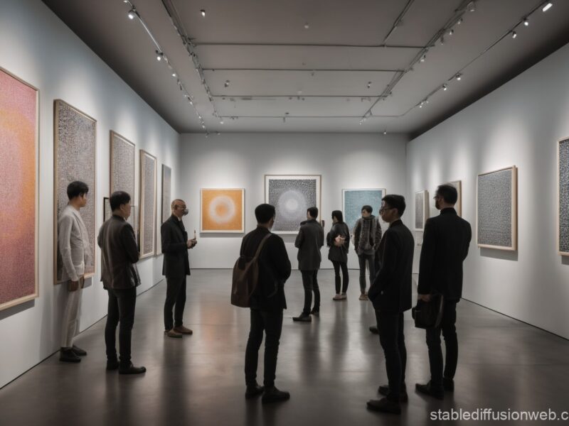 An AI-generated digital artwork displayed at an auction, symbolizing the intersection of technology and fine art.