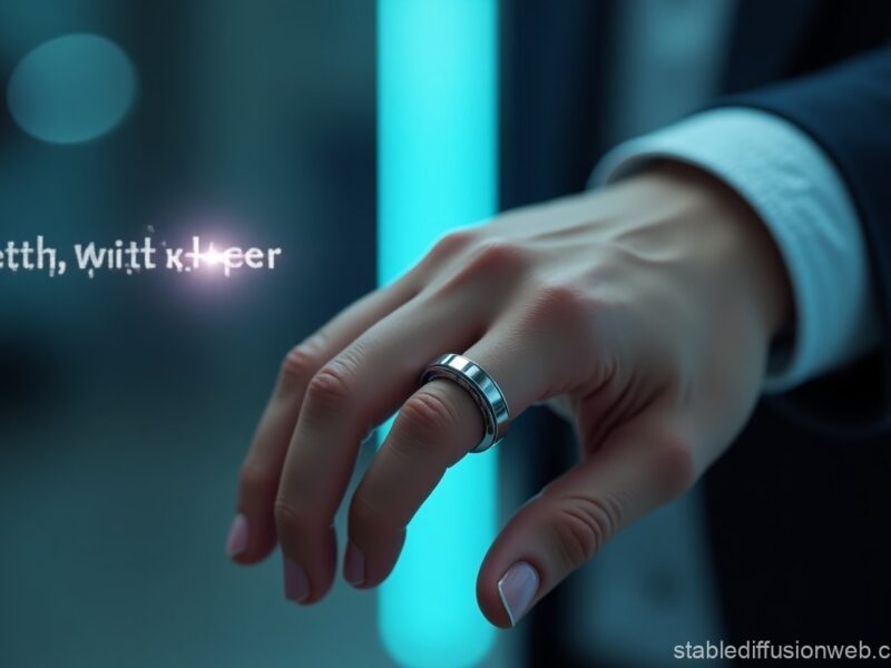 A futuristic smart ring designed for real-time ASL translation using sonar and AI.