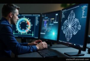 Screenshots of various generative design tools used in hardware engineering